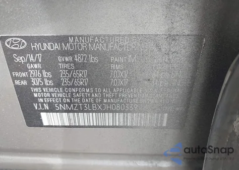 2018 Hyundai Santa Fe Sport 2.4L from USA, damaged, VIN 5NMZT3LBXJH080339